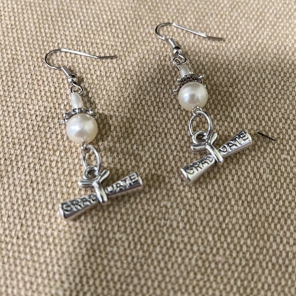 Graduation Gift Idea Diploma Dangle Earrings - Picture 5 of 6